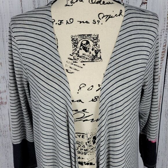 Maurices Color Block Floral Striped Medium Long Flowy Loose Fit Cardigan Shawl - Picture 4 of 8